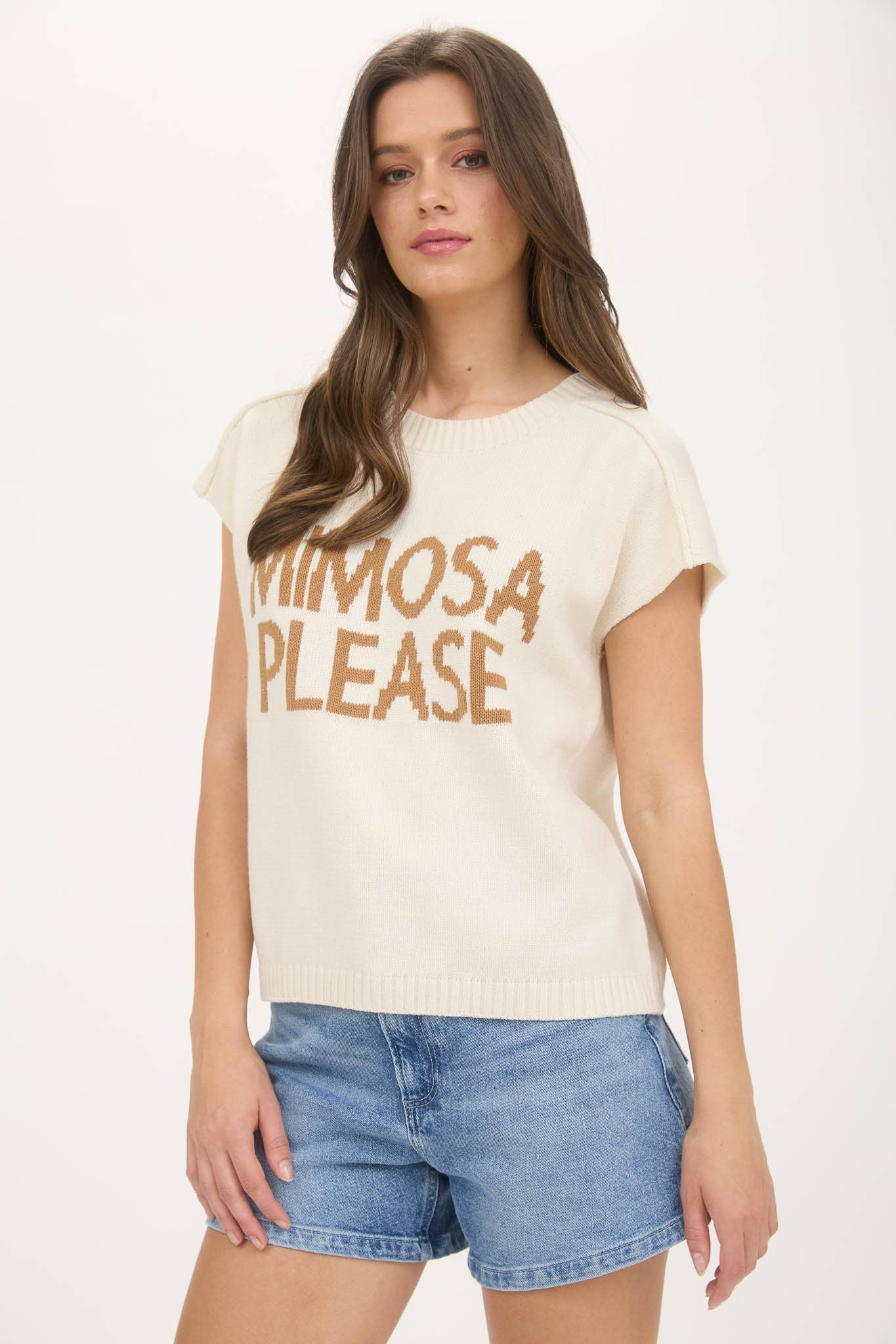 Mimosa Please Shirt Sleeve Pullover Sweater