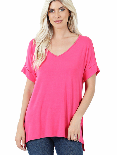 Zenana Short Sleeve V-Neck Top