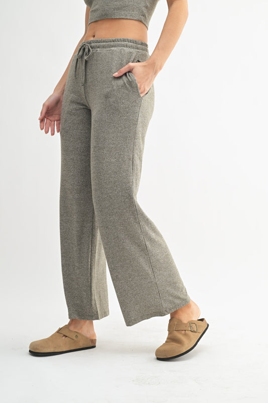 Mono B Brushed Wide Leg Lounge Pants (2 Colors)