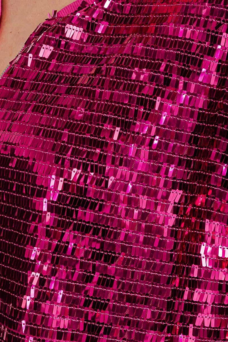 Allover Sequins Detail Zip Up Jacket