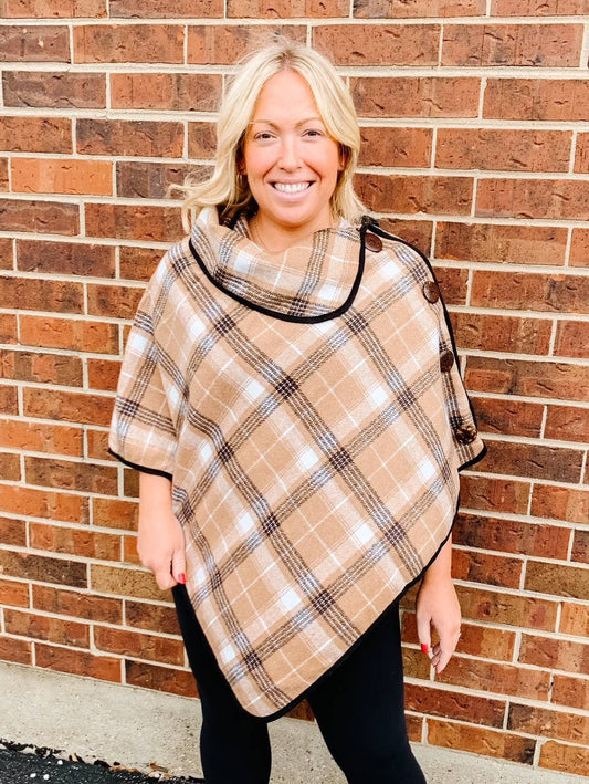 Plain Poncho with Button
