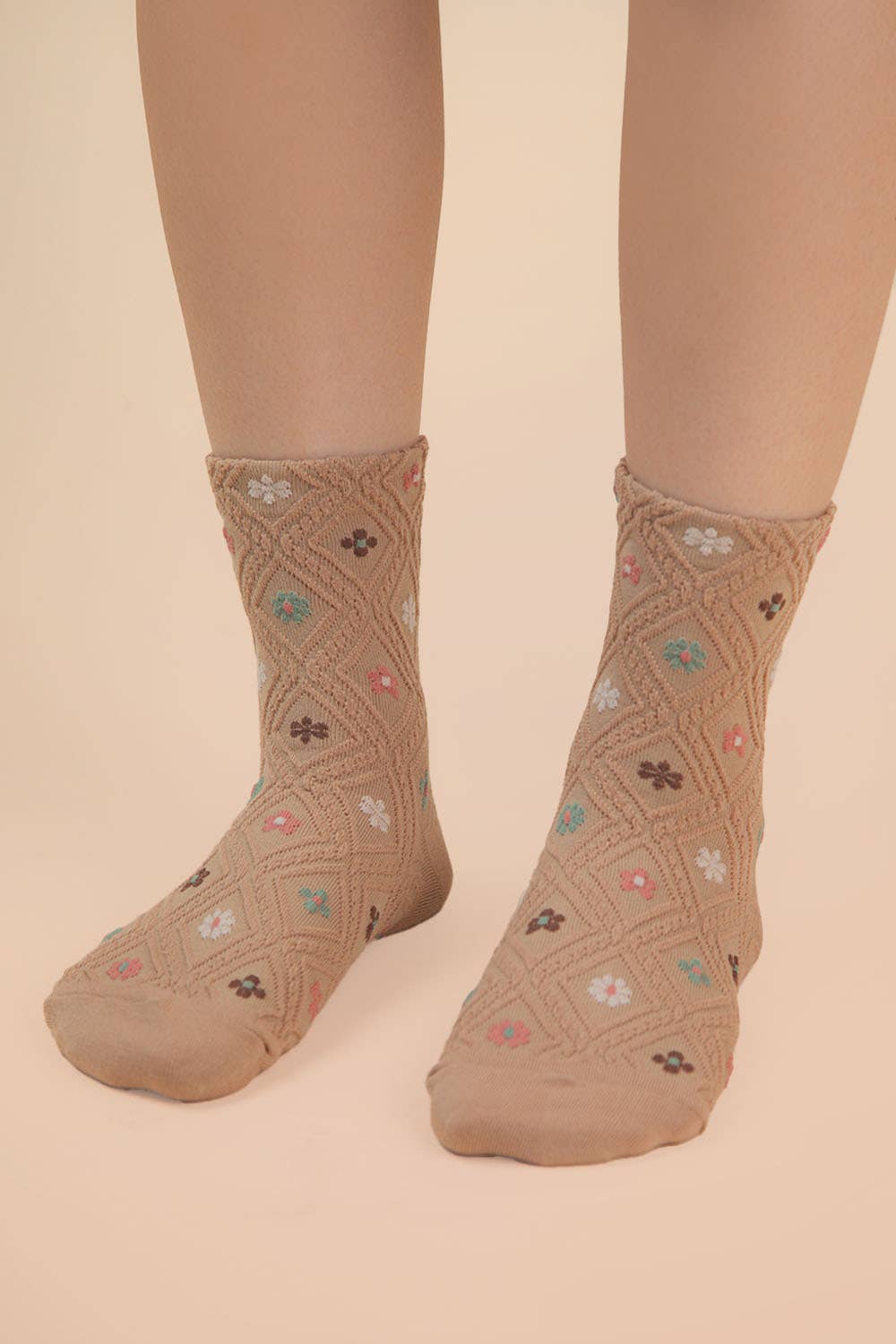 Floral Printed Textured Socks