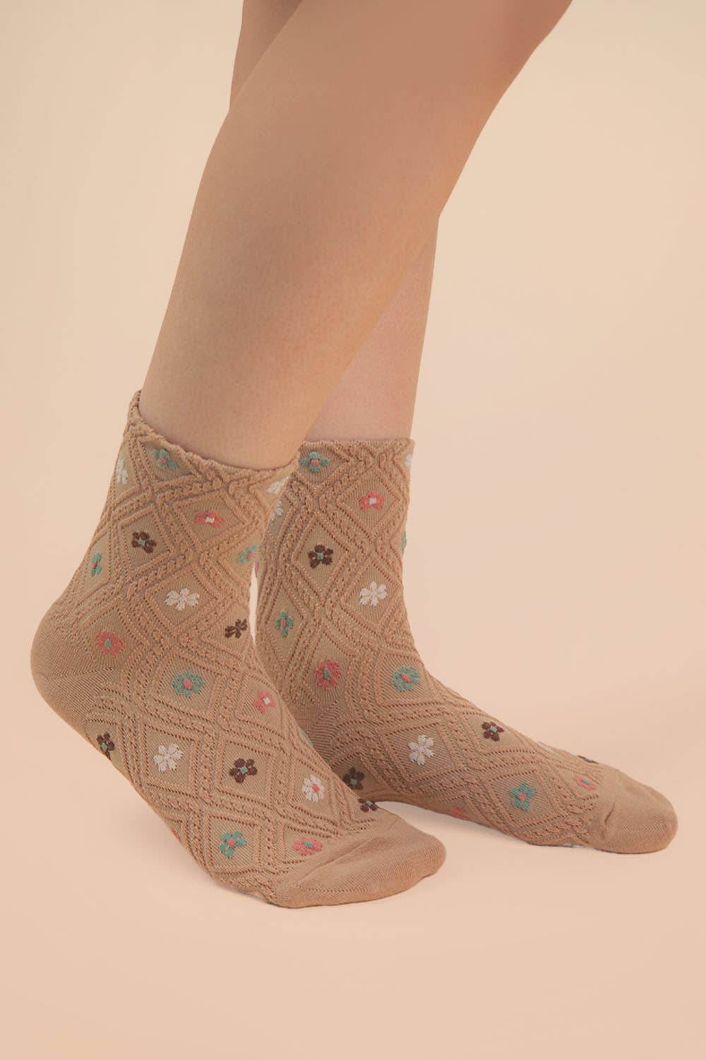 Floral Printed Textured Socks