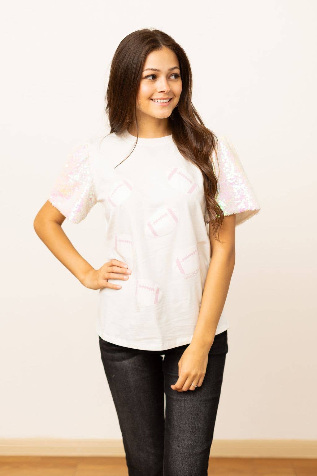 Sequin Football Princess Top