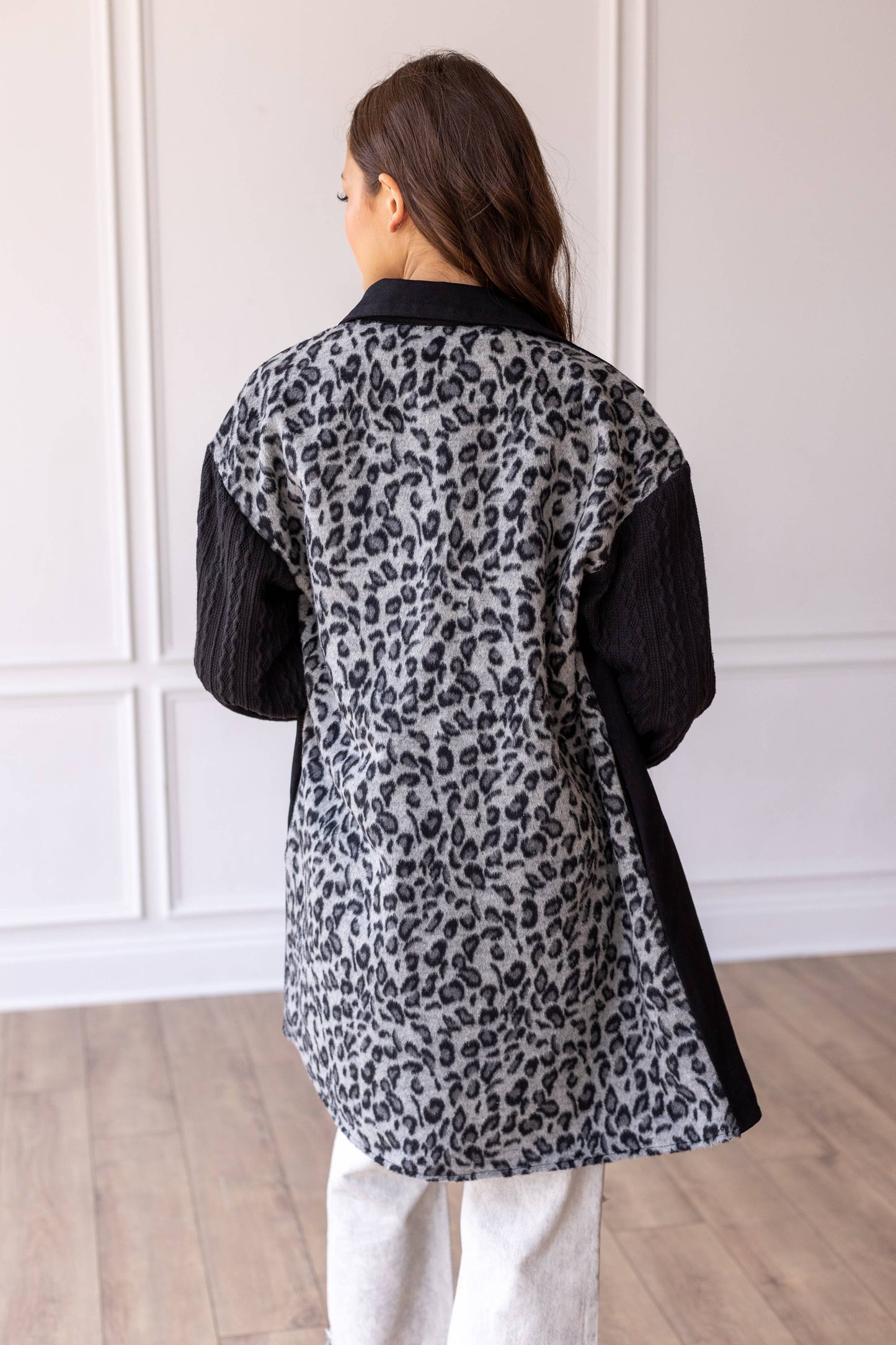 Feline Flair Button-Up Jacket
