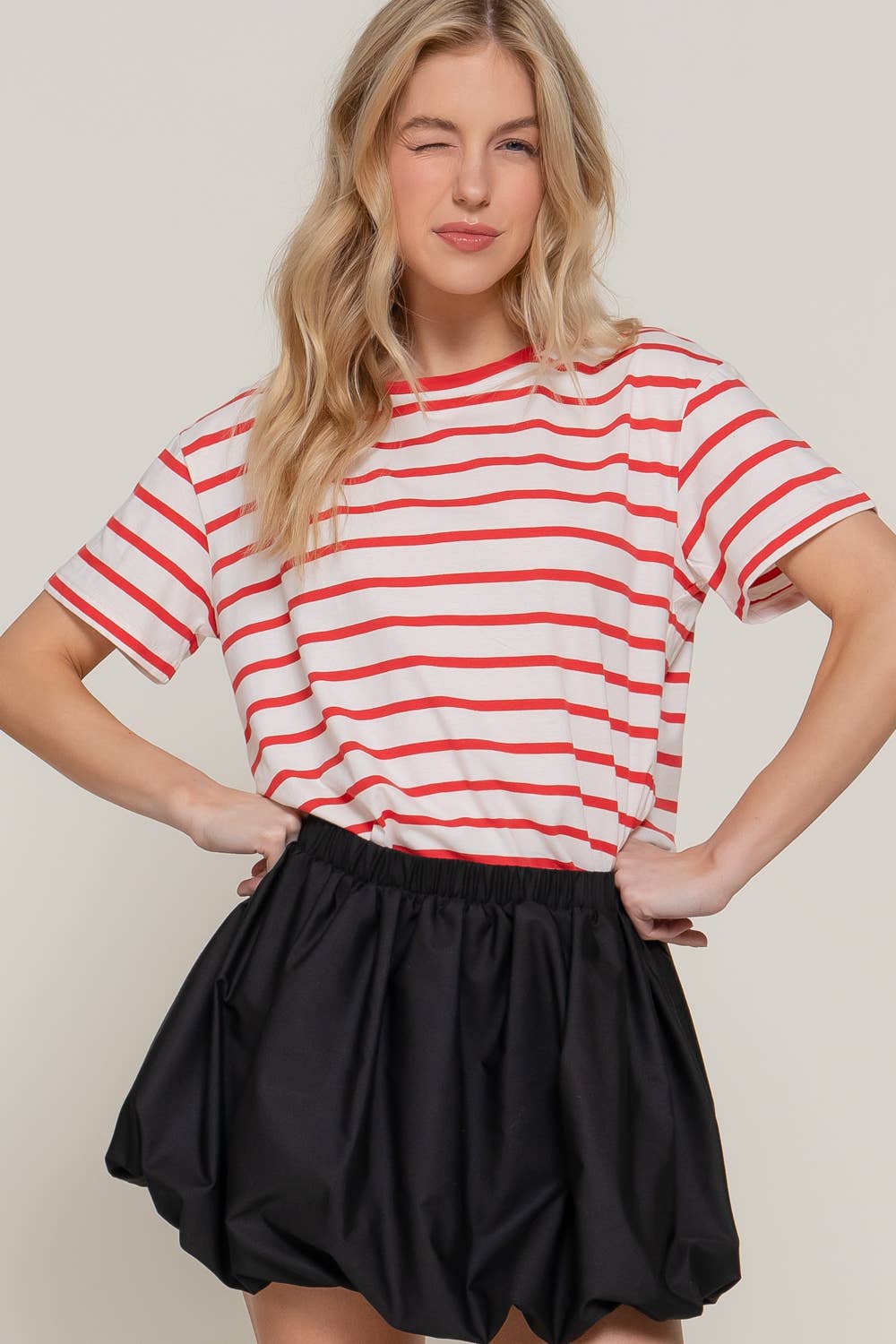Cotton Stripe Loose Fit Tee