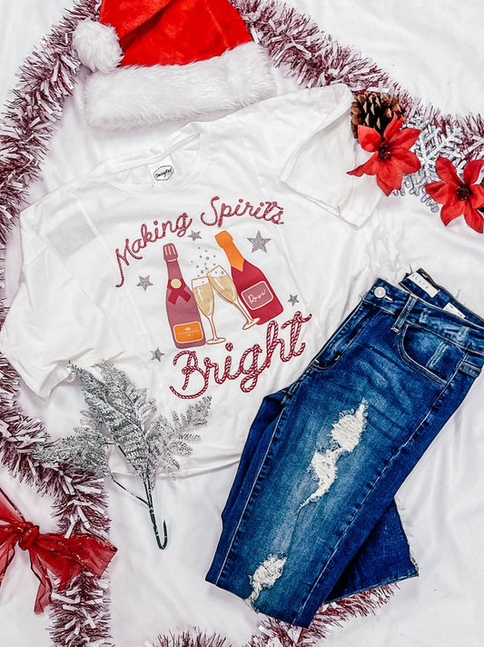 Making Spirits Bright Curvy Boxy Crop Tee