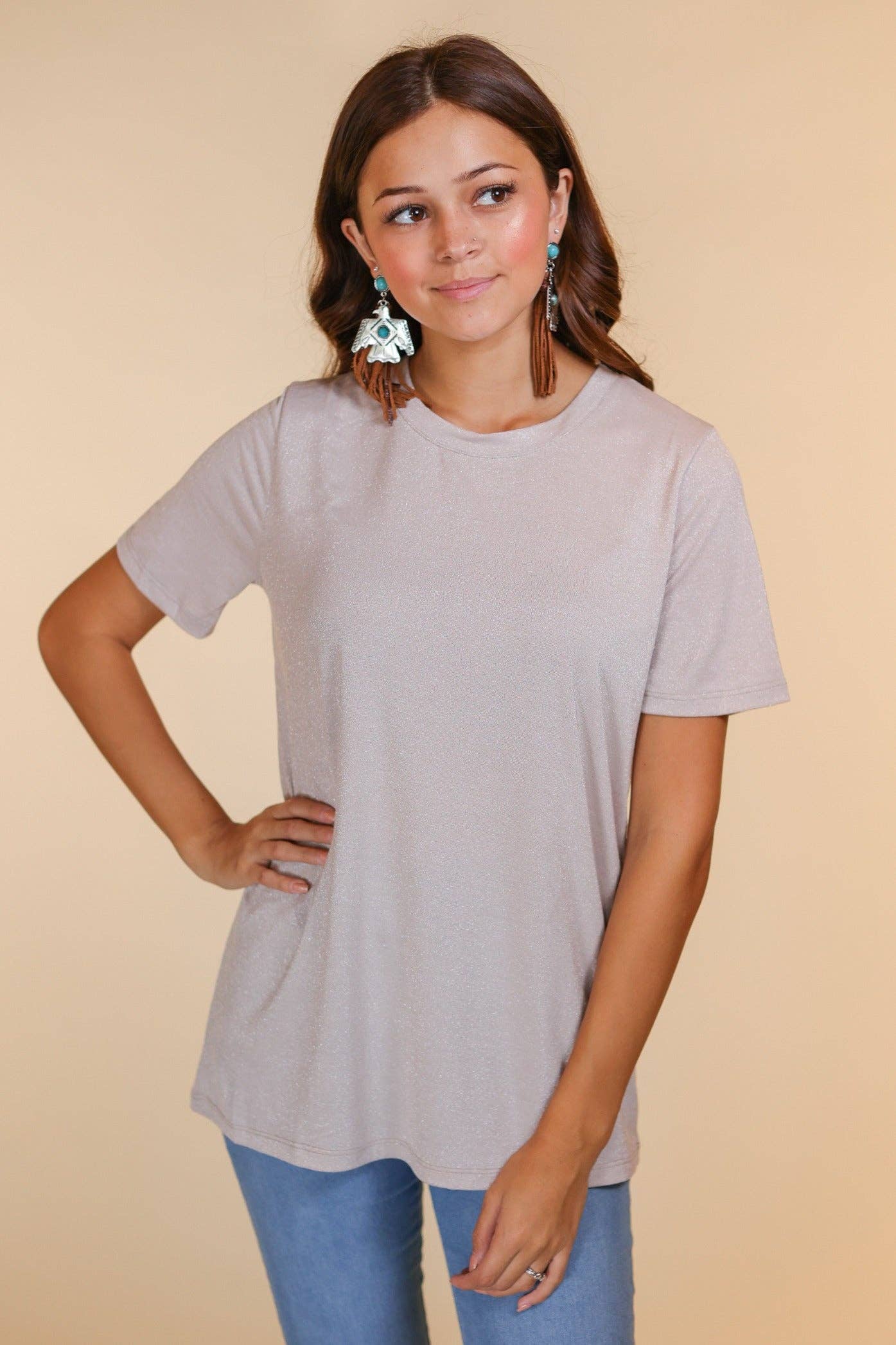 Glitter Short Sleeve Top