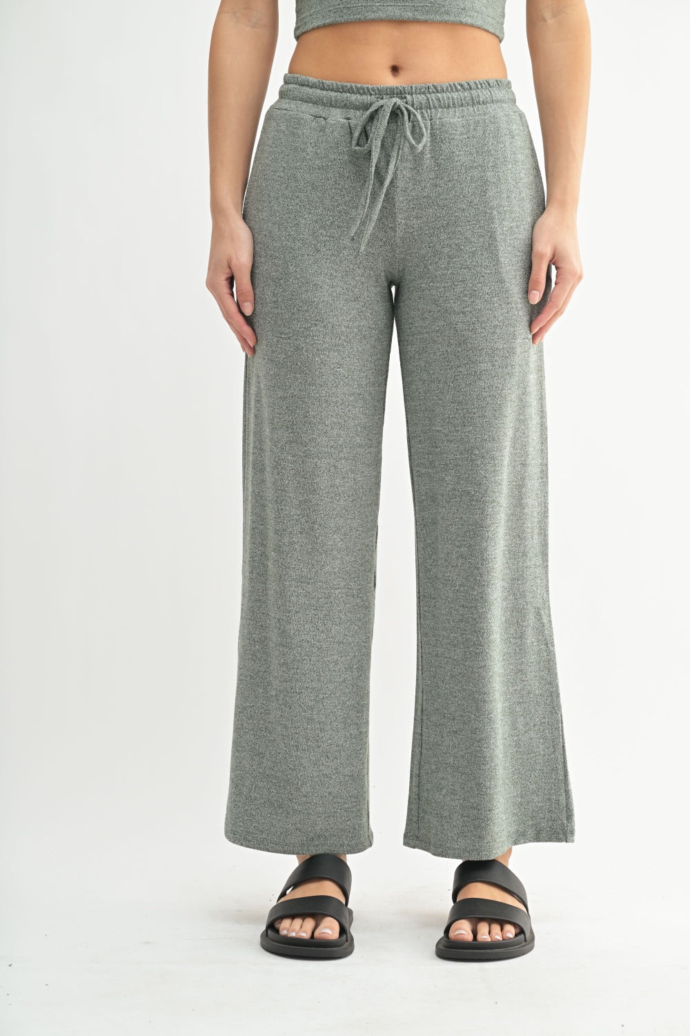 Mono B Brushed Wide Leg Lounge Pants (2 Colors)