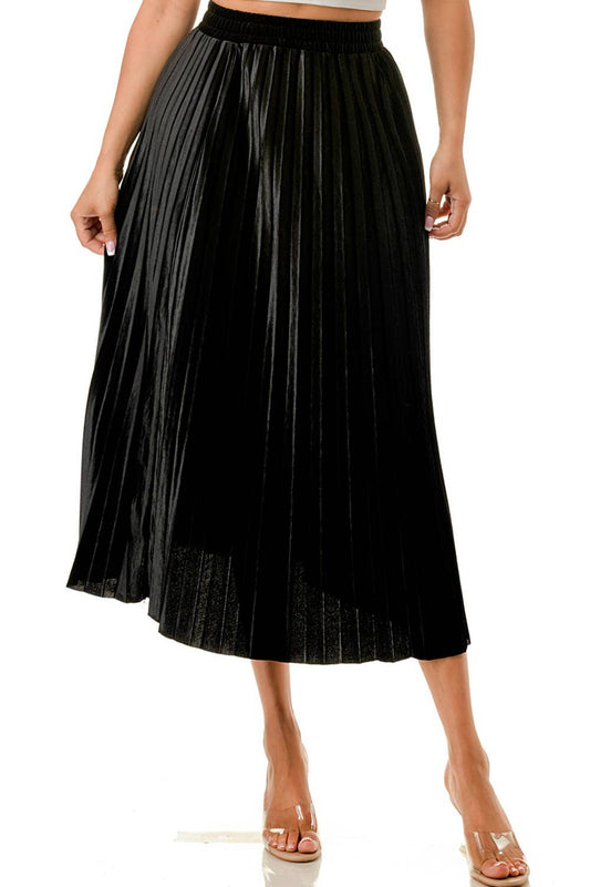 Velour Pleated Skirt