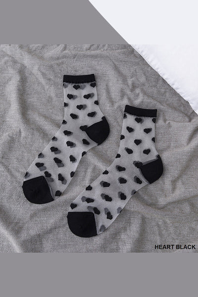 Patterned Sheer Socks (4 Styles)