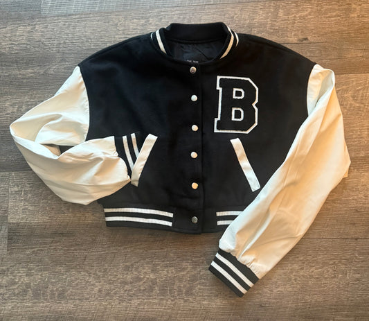 Browns Varsity Crop Jacket with Snap Closures