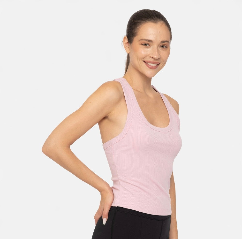 Mono B Cutout Keyhole Ribbed Racerback Tank Top