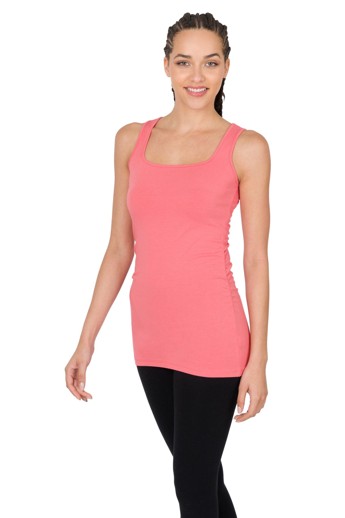 Zenana Side Ruched Tank Top