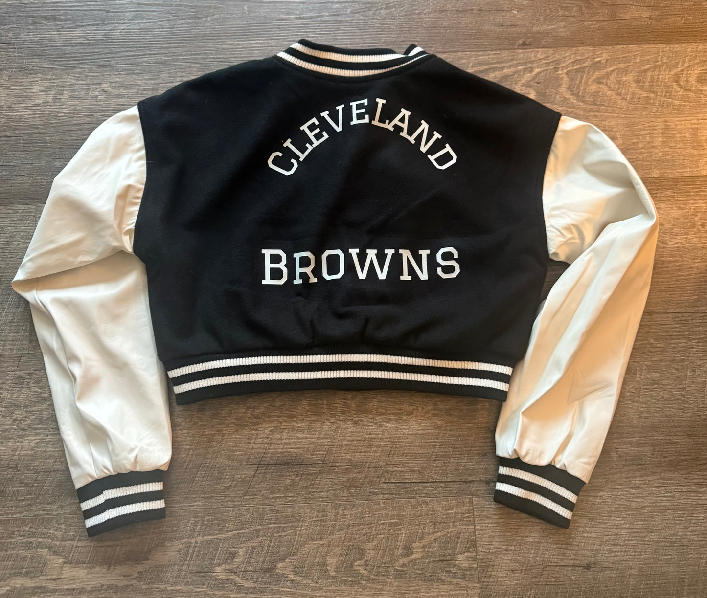 Browns Varsity Crop Jacket with Snap Closures