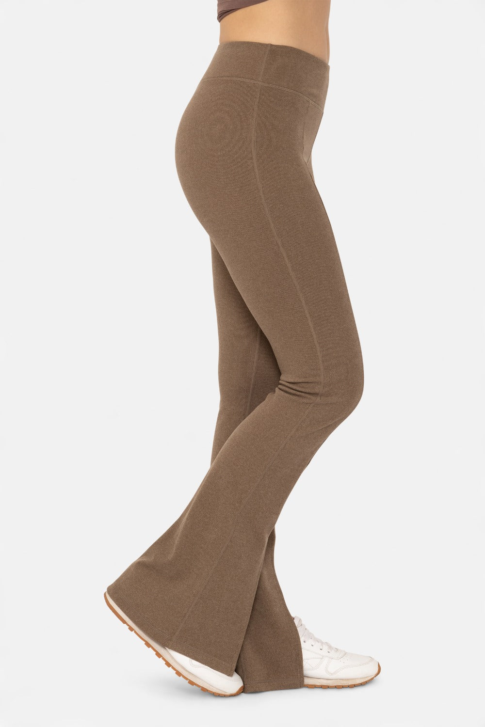 Mono B Brushed Ribbed Flare Leggings