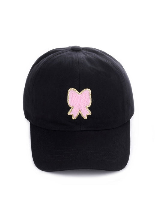 Ribbon Bow Chenille Patch Baseball Cap