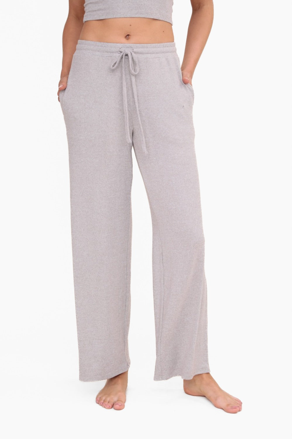 Mono B Brushed Wide Leg Lounge Pants (2 Colors)