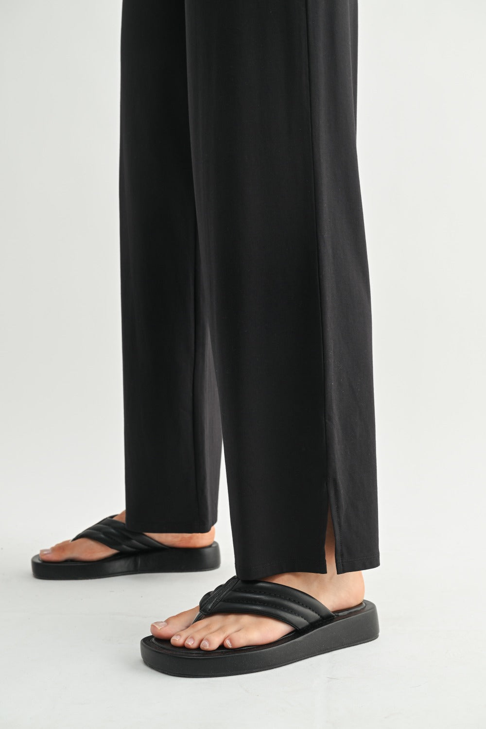 Monk B Foldover Waist Wide Leg Lounge Pants
