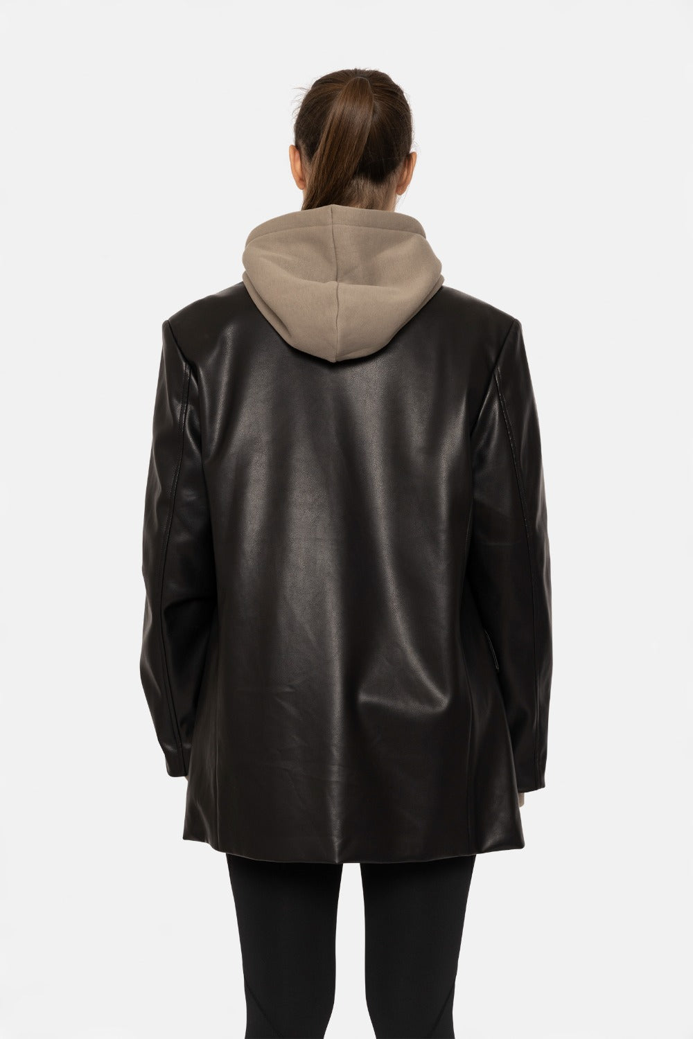Mono B Vegan Leather Oversized Blazer