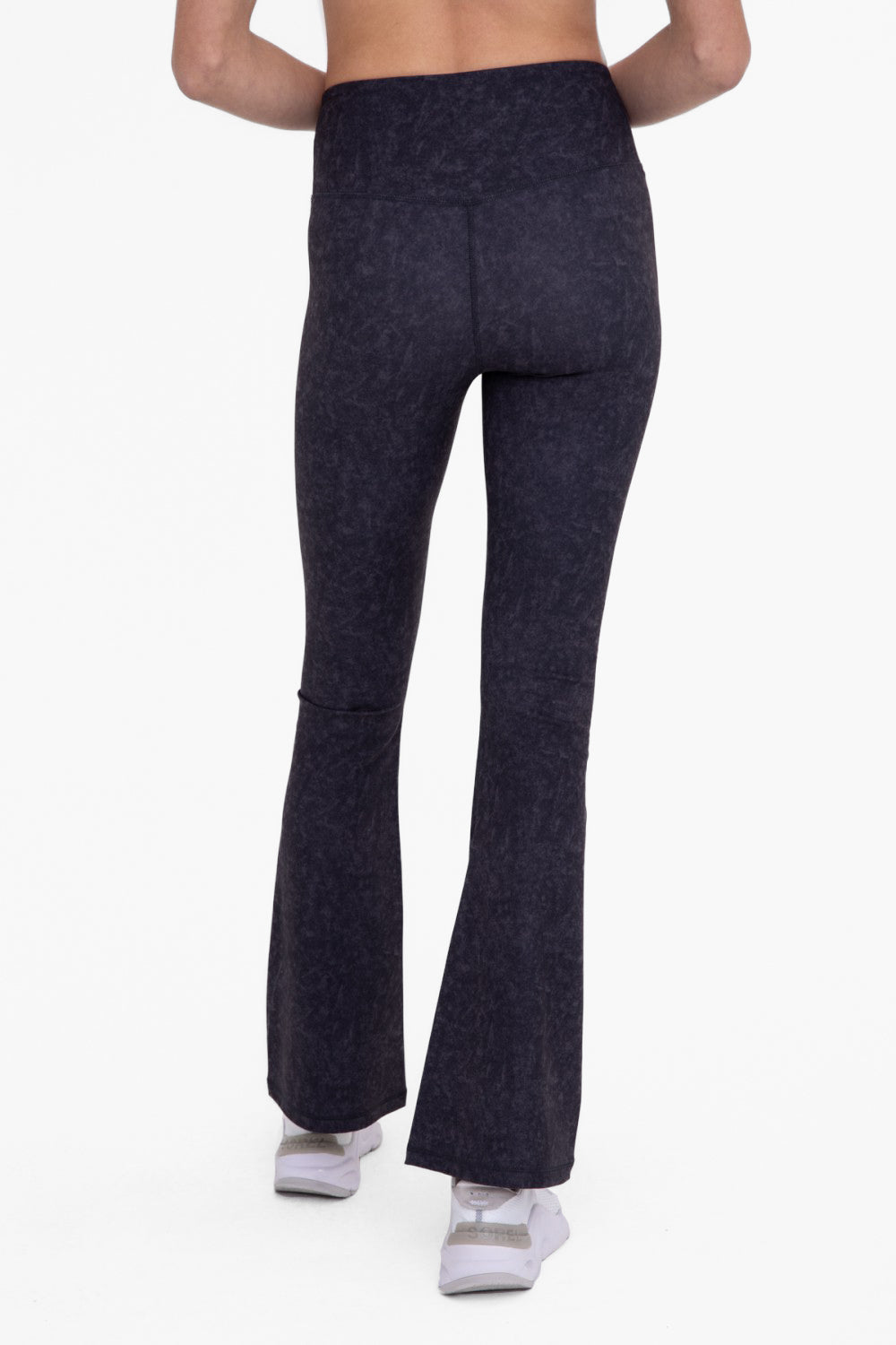 Mono B Muted Watercolor Brushed Crossover Flared Leggings