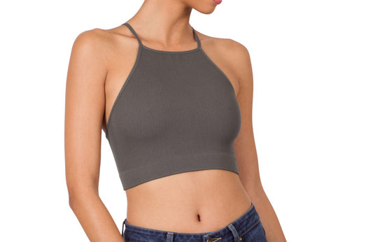 Zenana Ribbed Cropped Cami Top (2 Colors)