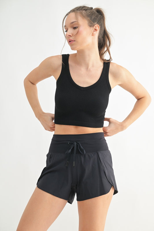 Mono B Ribbed Seamless Cropped Tank Top