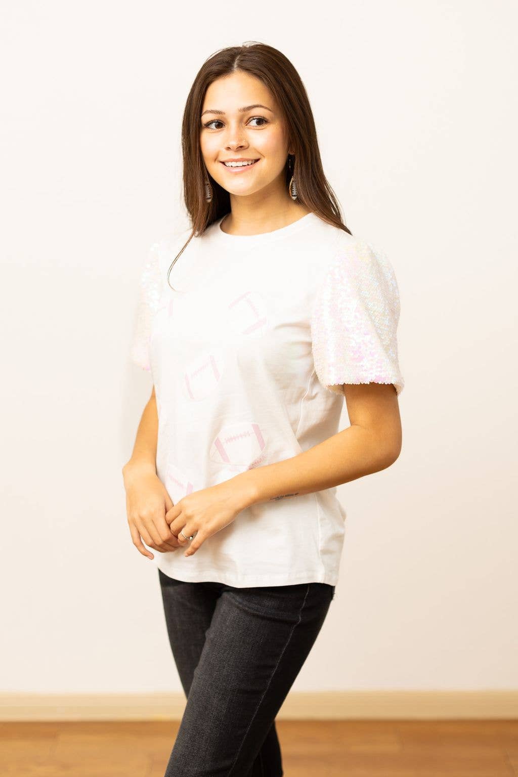 Sequin Football Princess Top