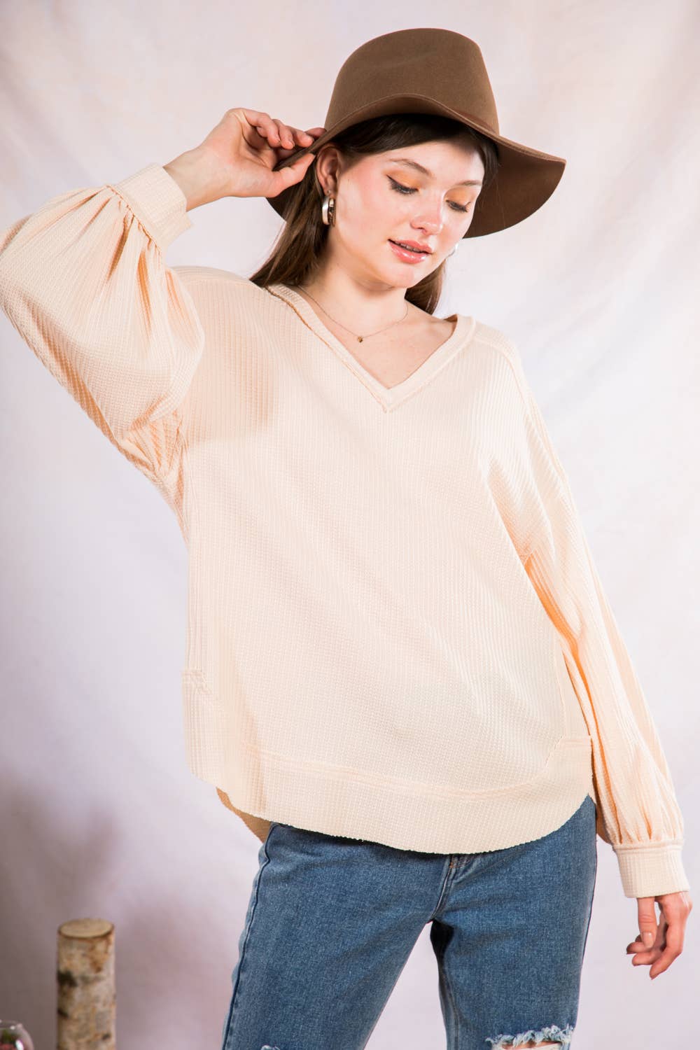 Waffle Knit Top