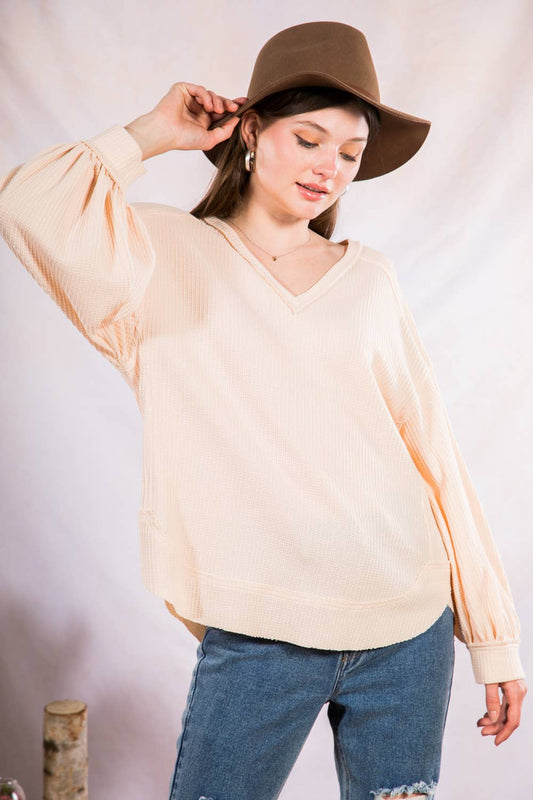 Waffle Knit Top