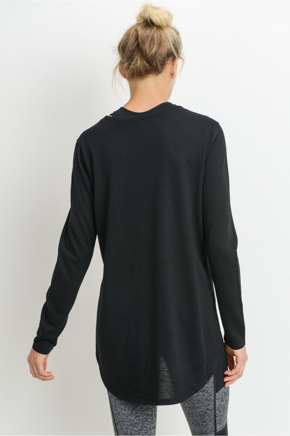 Mono B Long Sleeve Flow Top with Side Slit (new color!)