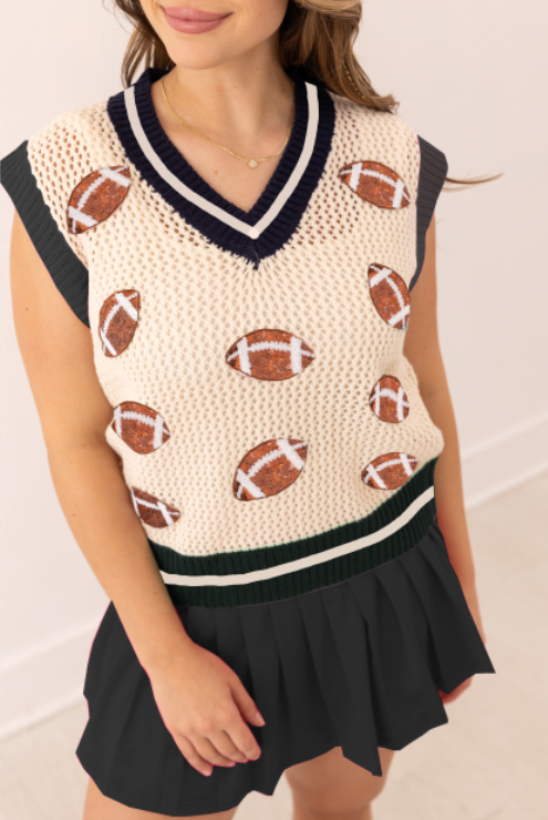 Glitter Football Knit Vest