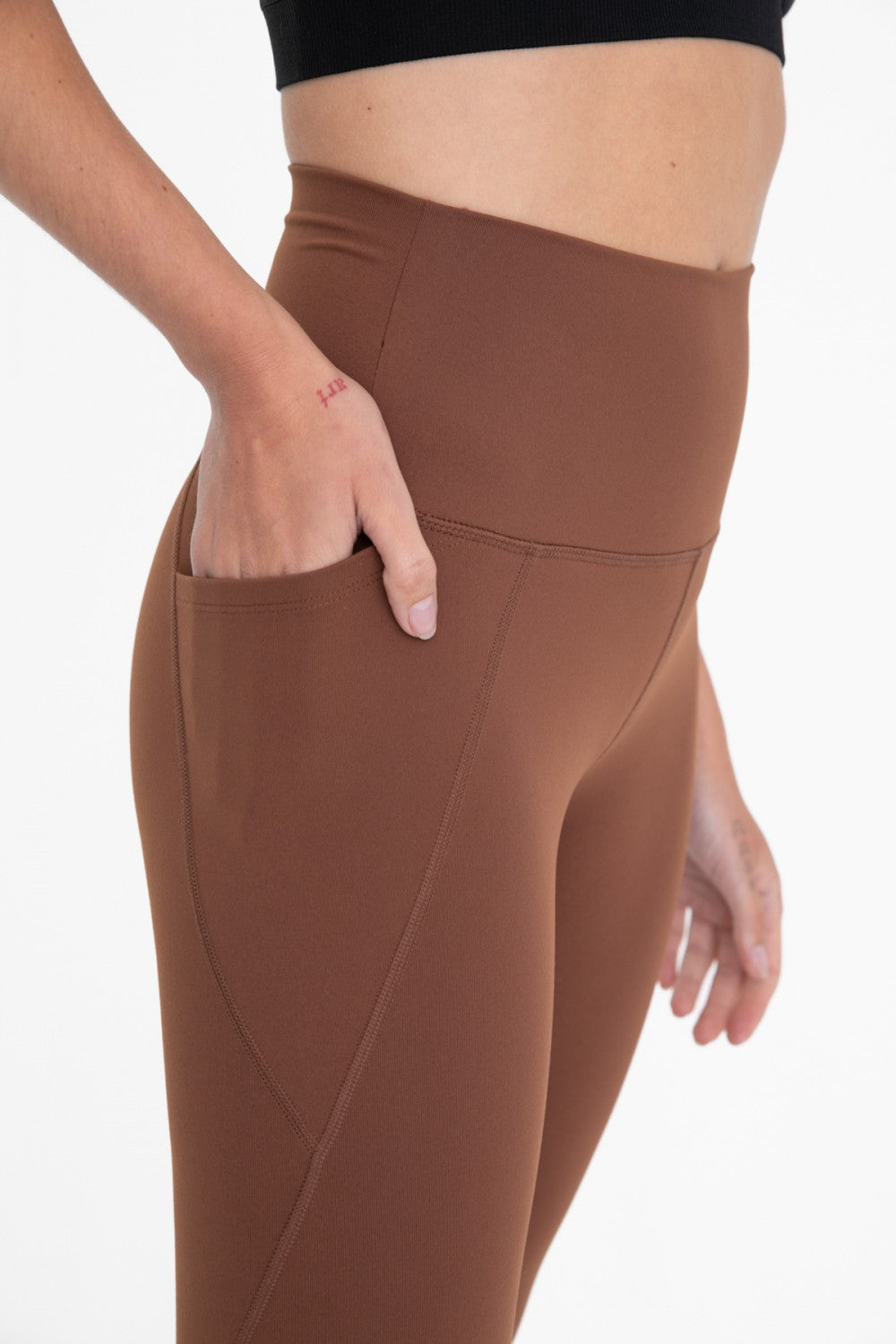 Mono B Tapered Band Solid Highwaist Leggings (4 Colors)