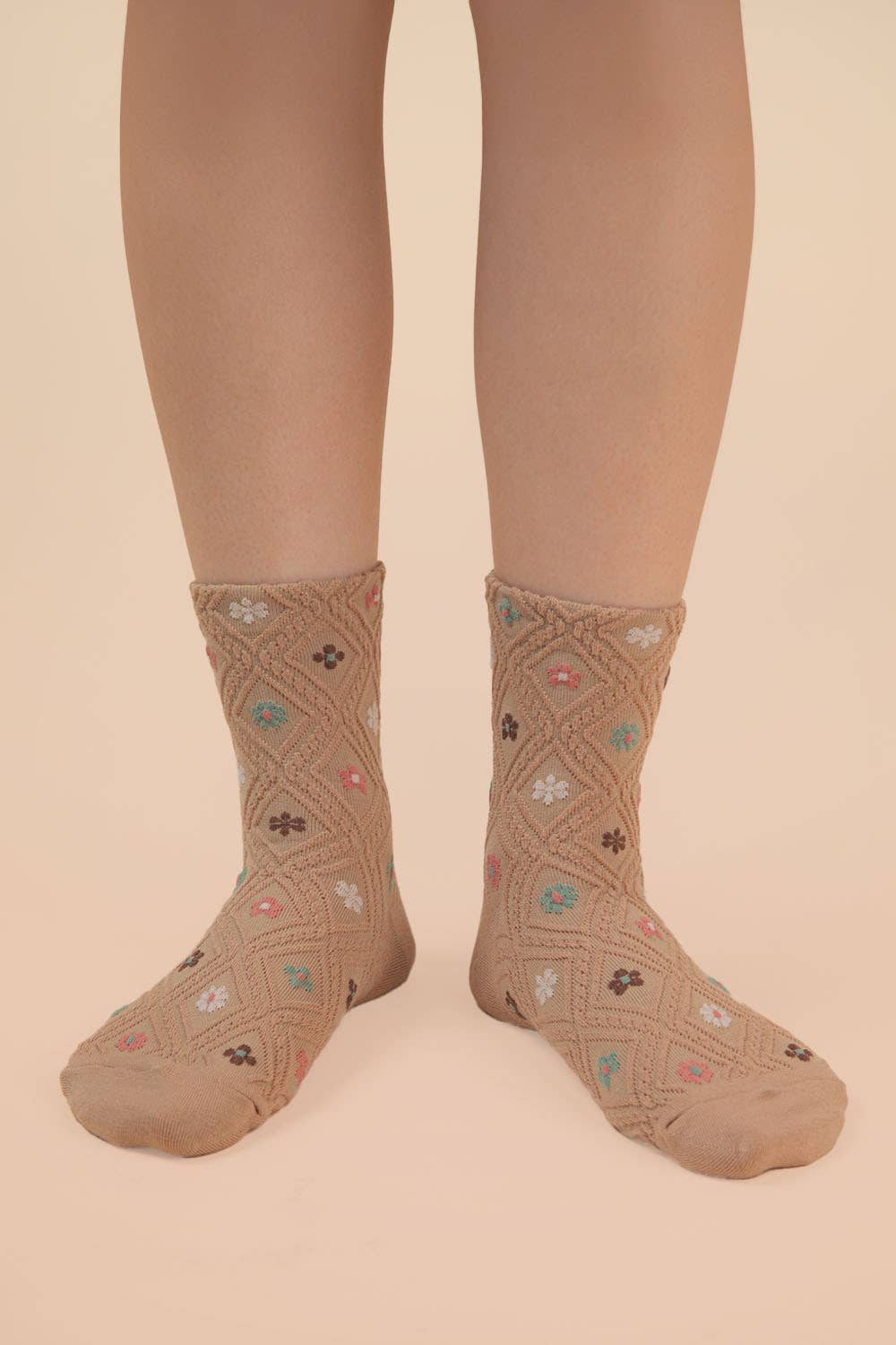 Floral Printed Textured Socks