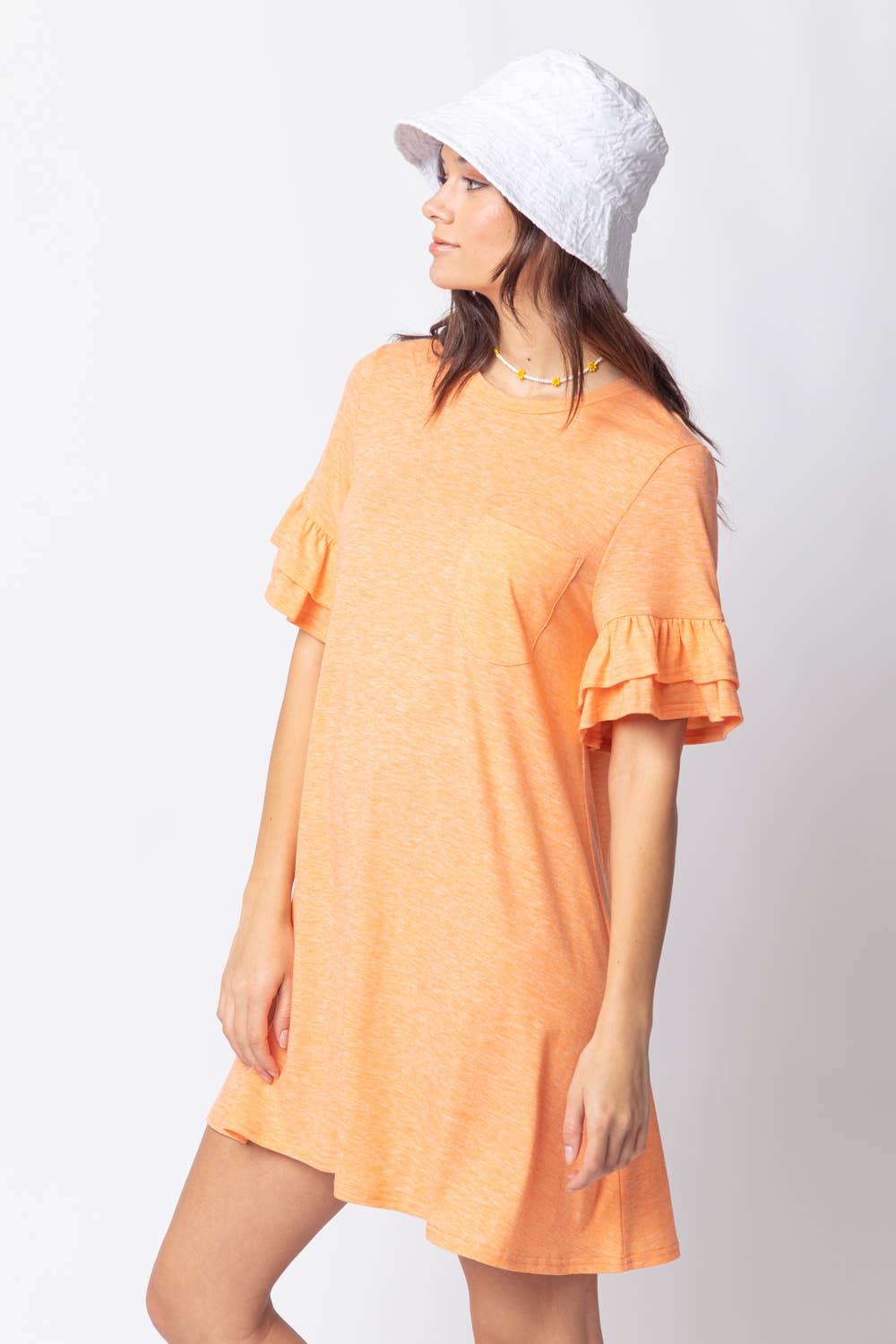 french terry shirt dress Women's French Terry T-Shirt Dress - Tie-Dye Stripe - Candied Blue/White