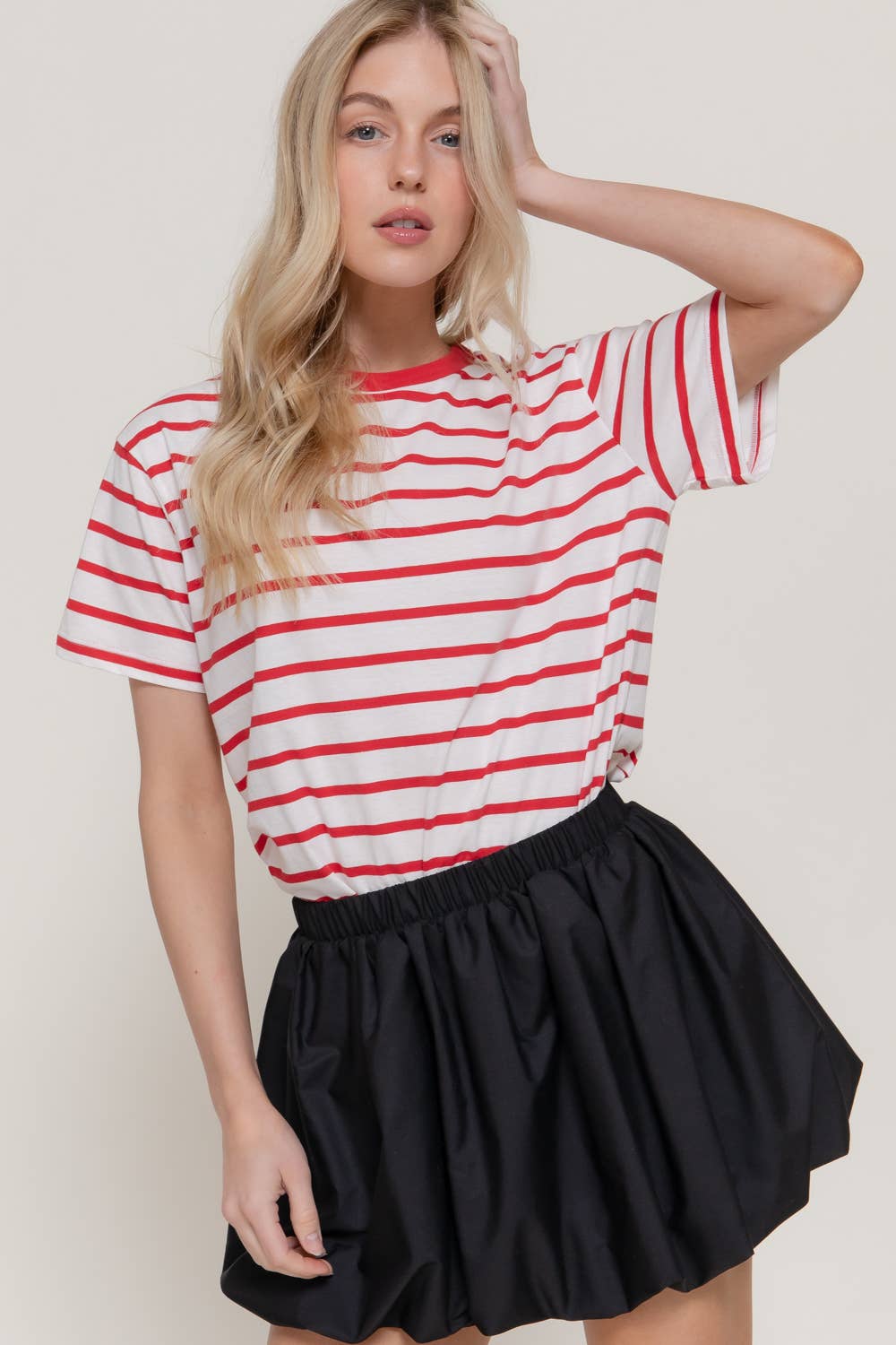 Cotton Stripe Loose Fit Tee