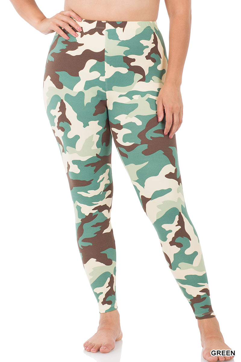Zenana Camouflage High Waistband Leggings (S-3XL)