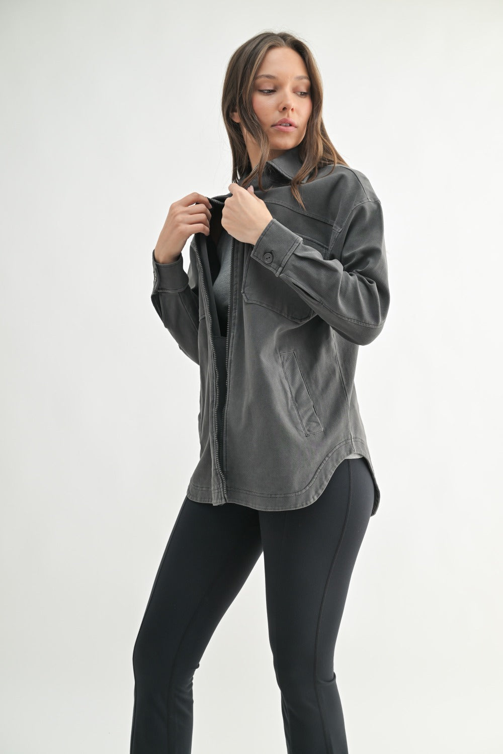 Mono B Oversized Cotton Blend Shacket