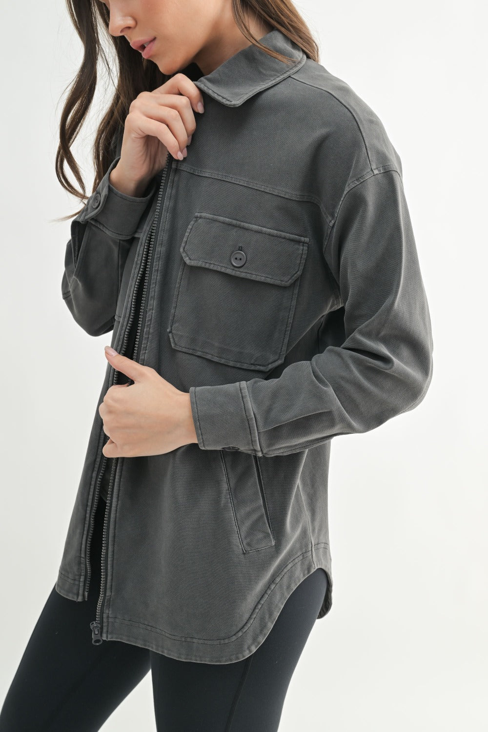 Mono B Oversized Cotton Blend Shacket