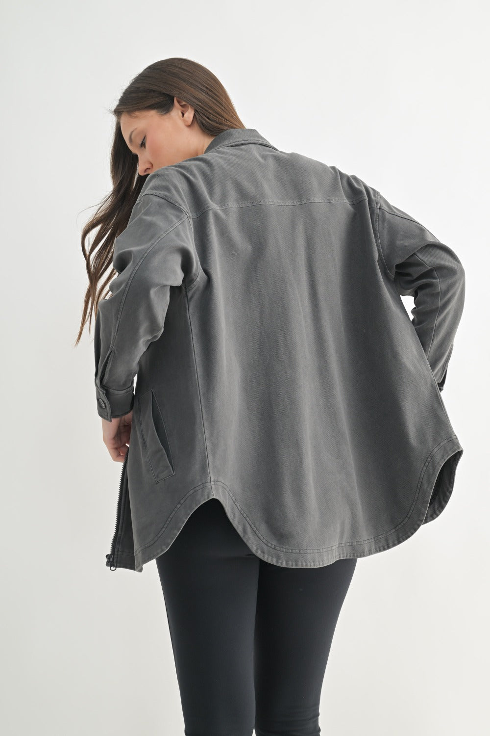 Mono B Oversized Cotton Blend Shacket