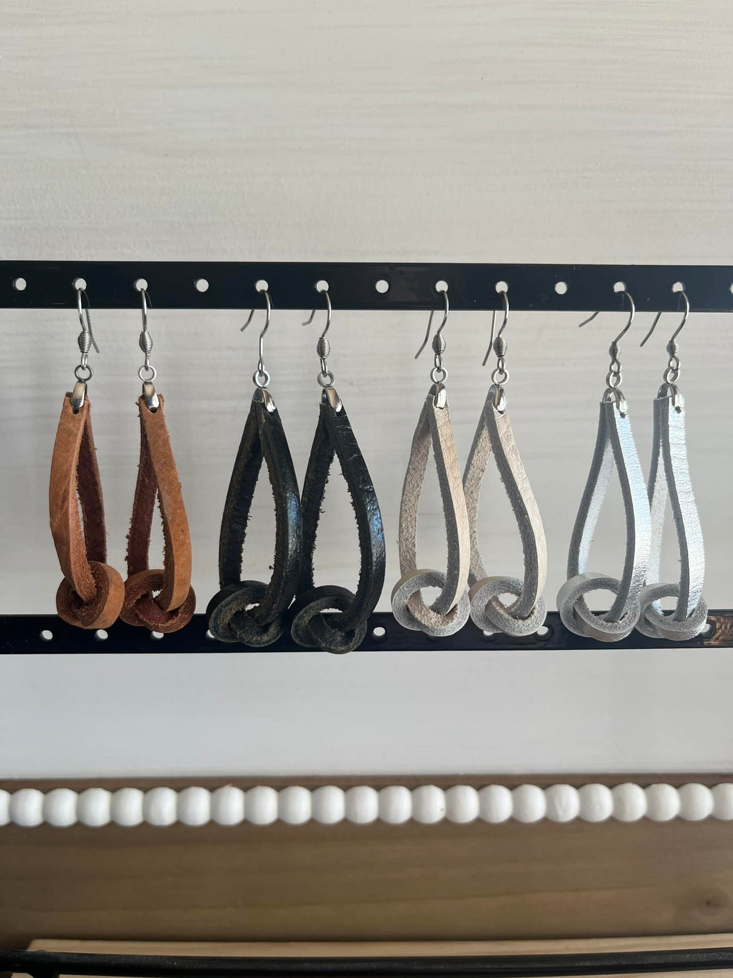 Leather Twist Earrings (3 Colors)
