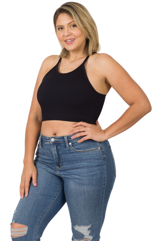 Zenana Curvy Ribbed Cami Top