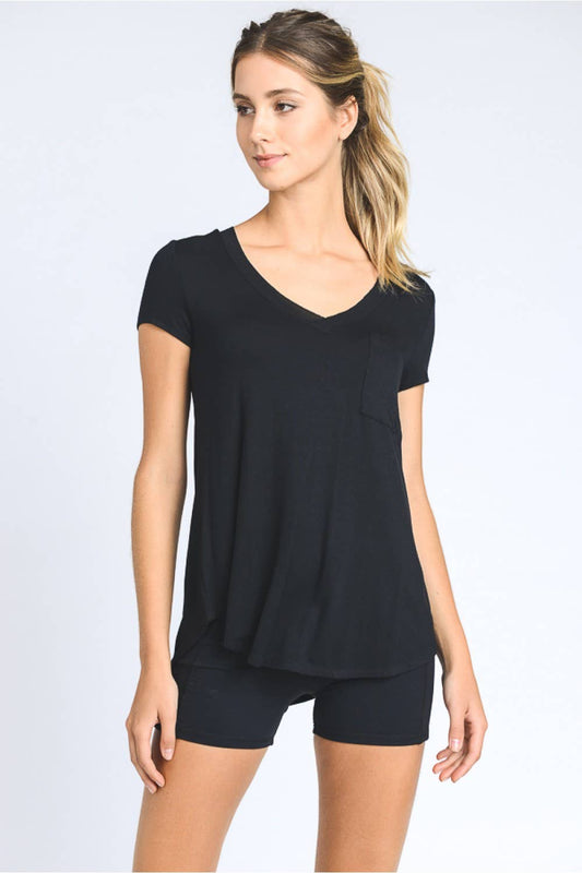 Mono B Longline Deep V-Neck Pocket Shirt (S-3XL)