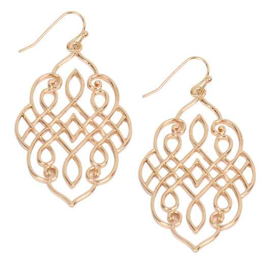 Moroccan Filigree Dangle Hook Earrings