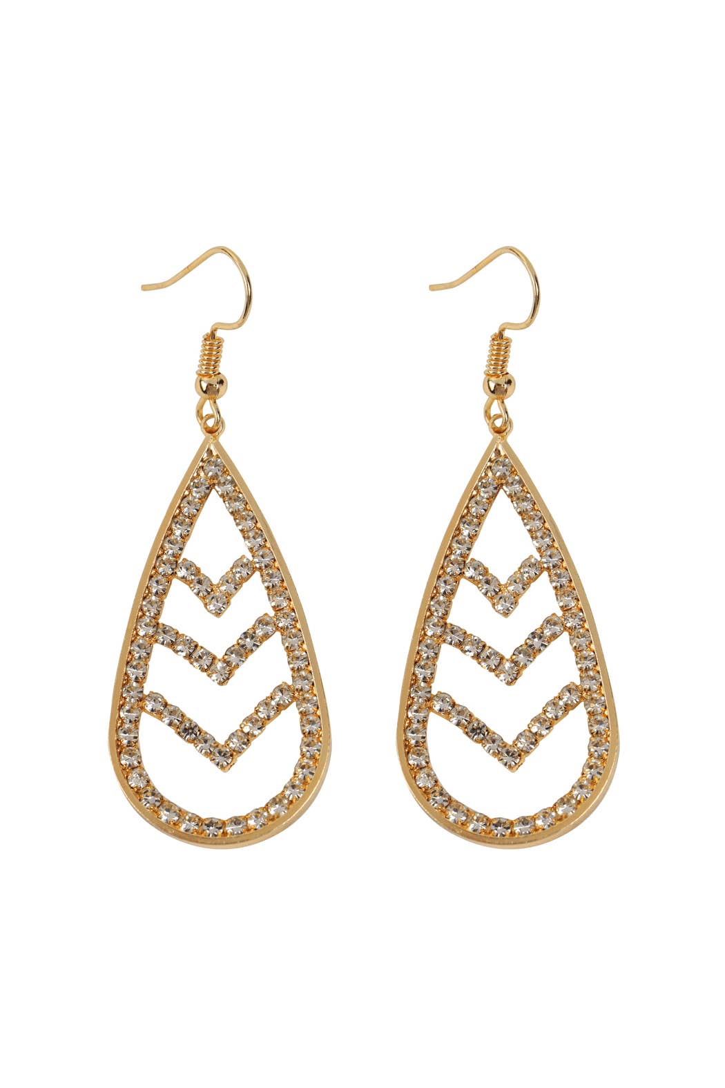 Chevron Teardrop Fish Hook Earrings