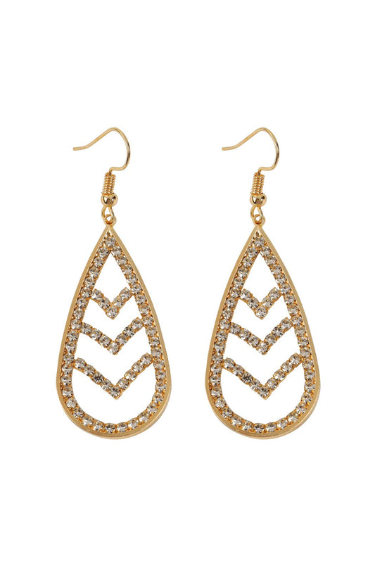 Chevron Teardrop Fish Hook Earrings