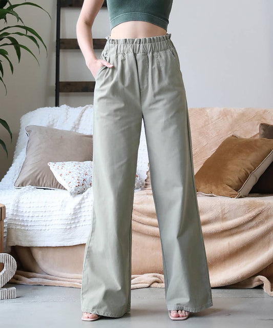 Zenana Vintage Washed Wide Leg Pants