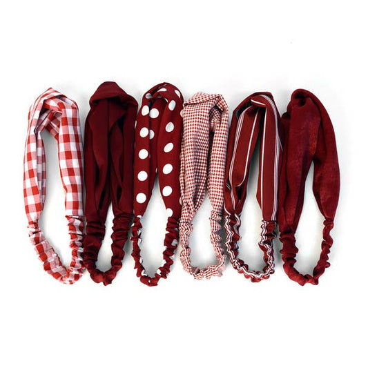 Criss Cross Headbands (6 Styles in Dark Red)