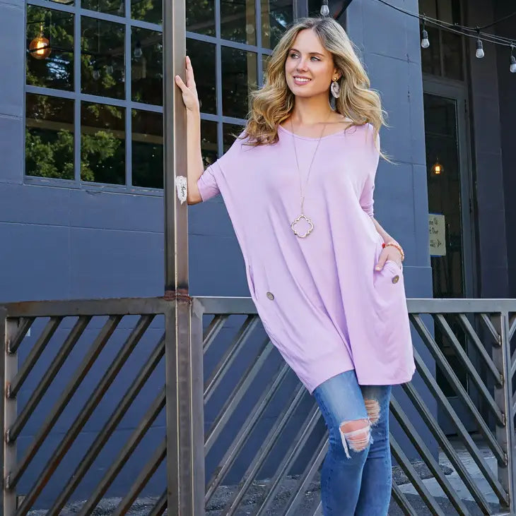 Oversize Convertible Tunic With Side Pockets