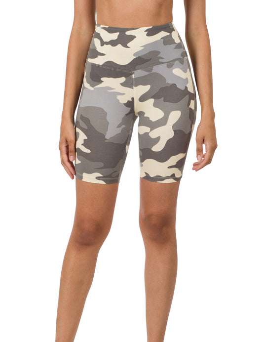 Zenana Brushed Camouflage Wide Waistband Shorts